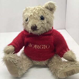 Giorgio Beverly Hills 1995 Collectors Bear Teddy Red Sweater Stuffed Plush Toy